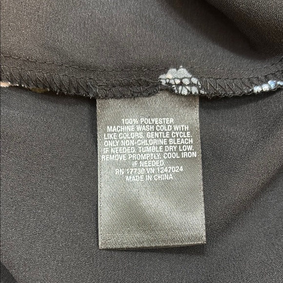 NWT Mossimo Supply Co. Black Tie Front Bib Collar Blouse - Picture 6 of 7